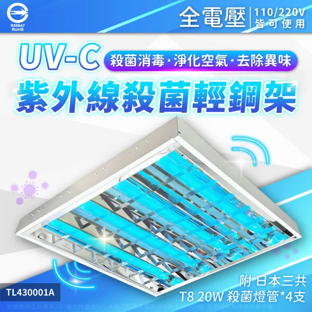 【三共 SANKYO】1入組 日本 三共 SANKYO 20W 4管 紫外線燈 殺菌燈 輕鋼架燈 UVC(日本製紫外線燈管)