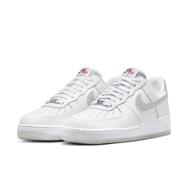 NIKE 耐吉 運動鞋 休閒鞋 女鞋 男鞋 WMNS AIR FORCE 1 07 LX 白 鑽石銀 AF1 銀勾 冰底(HQ3461191)