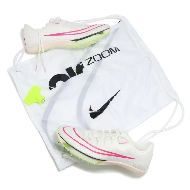 【NIKE 耐吉】田徑釘鞋 Air Zoom Maxfly 男鞋 女鞋 米白 粉紅 螢光黃 氣墊 碳板 可拆釘(DH5359-100)