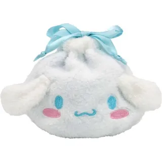【小禮堂】雙11 Sanrio 三麗鷗 絨毛造型束口袋 - 大臉款 Kitty 美樂蒂 酷洛米 布丁狗(平輸品)