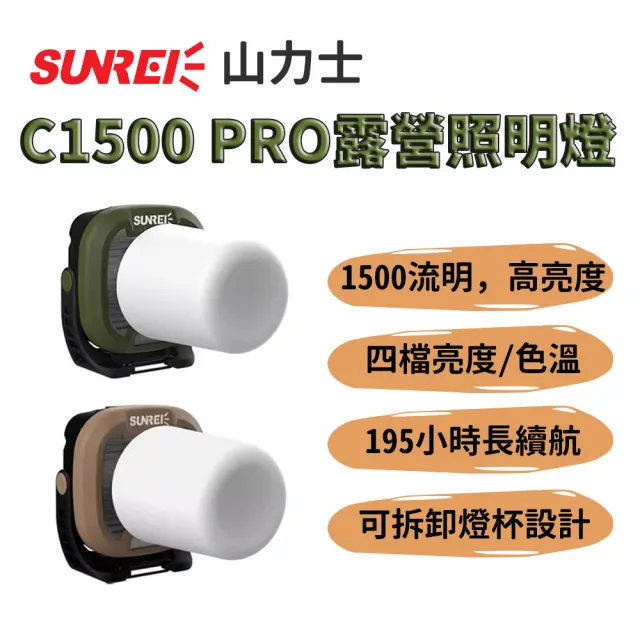 【山力士】C1500 PRO 露營照明燈(防水 露營燈 工作燈 帳篷燈 充電露營燈 汽修燈 戶外照明 多功能照明)