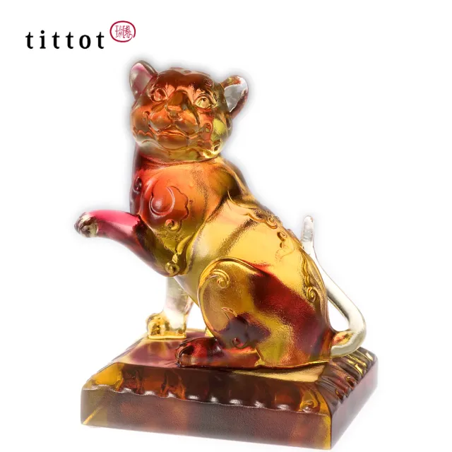 【tittot 琉園】招財虎-擺飾(虎/琉園十二肖飲水思源系列/迎賓/禮品/典藏/水晶/琉璃/祝福)