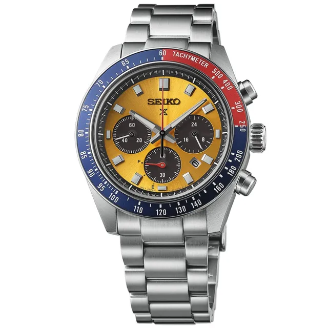 【SEIKO 精工】ROSPEX SPEEDTIMER 經典配色 熊貓款 太陽能三眼計時腕錶(SSC947P1/V192-0AH0Y)