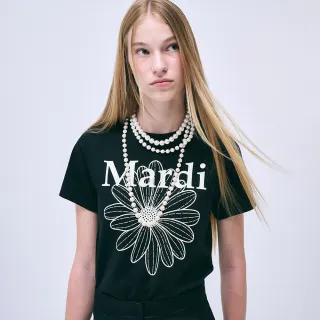 【MARDI MERCREDI】印花短TEE 黑色 經典小雛菊 象牙白花 SLIM TSHIRT FLOWERMARDI