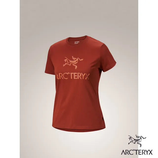 【Arcteryx 始祖鳥官方直營】女 ArcWord 短袖休閒Tee(紅衫紅/太陽橘)