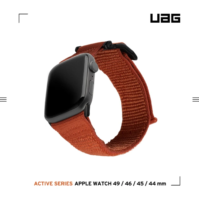 UAG Apple Watch 42/44/45/46/49mm 時尚尼龍錶帶V2-暖橘(手錶帶)