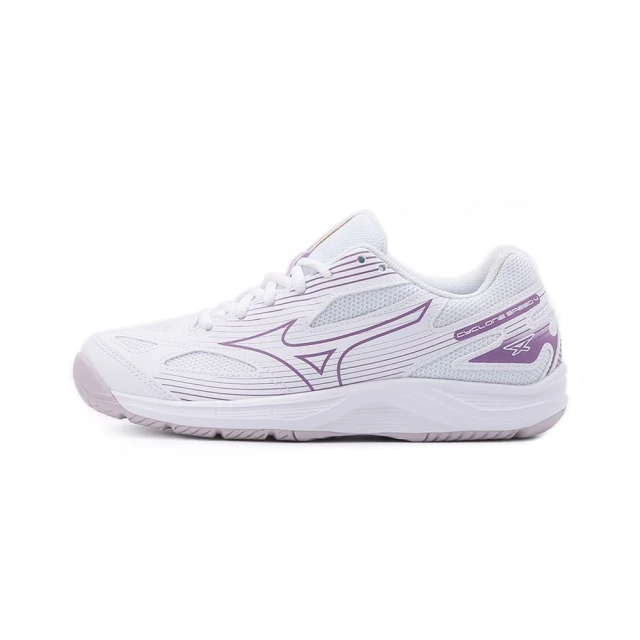 MIZUNO 美津濃 CYCLONE SPEED 4 避震排球鞋 白紫 女鞋 V1GC238010