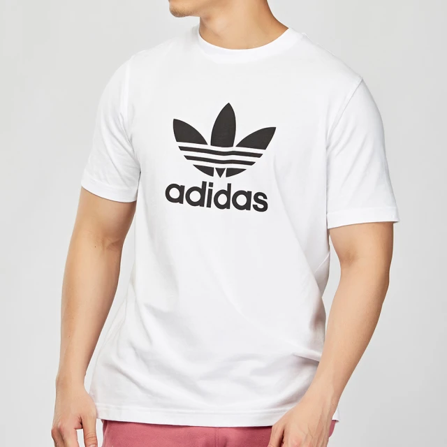 adidas 愛迪達 Originals 男款 白色 三葉草 LOGO 短袖 上衣 CW0710