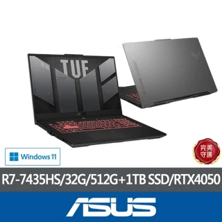 【ASUS 華碩】特仕版 17.3吋電競筆電(FA707NUR-0022B7435HS/R7-7435HS/16G+16G/512G+1TB SSD/RTX4050)
