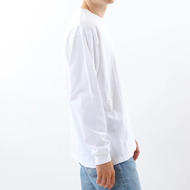 【Hanes】官方直營-BEEFY-T系列 長袖T恤內衣 經典設計款(白色)
