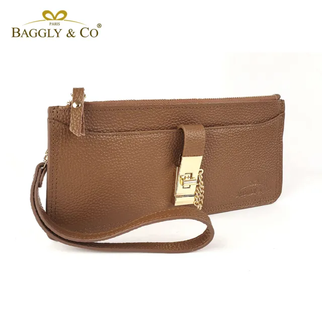 【BAGGLY&CO】雙11 轉釦拉鏈手拿長夾 信封扁夾