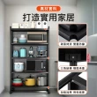 【STYLE 格調】荷重五層碳鋼40*100*164cm鐵力士架置物架-帶輪子送掛鈎(鐵架/收納/櫃子/電器櫃/層架)