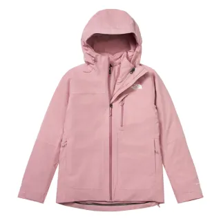 【The North Face 官方旗艦】北面女款粉紅色DryVent防水透氣保暖連帽羽絨內裡三合一外套｜89Y71MI