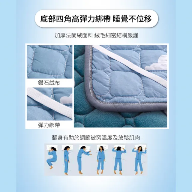 【寢聚 Sleep Club】蓄熱法蘭絨床墊 保暖墊 單人/雙人/加大任選(法蘭絨 床墊 日式床墊 軟床墊 床包 暖墊)