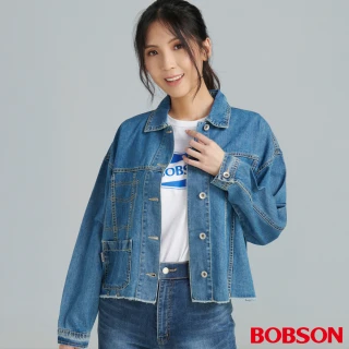 【BOBSON】女款不收邊牛仔外套(JL0020-58)