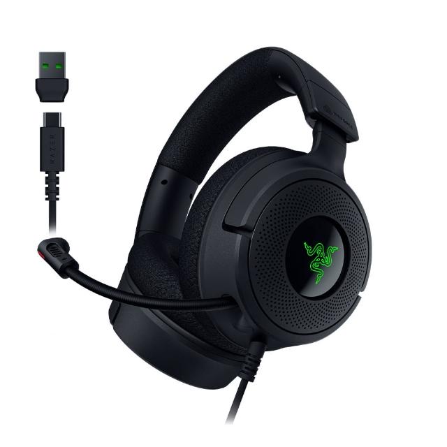 Razer 雷蛇 Kraken V4 X 電競耳機,採用有線 TYPE-C 連線,頭戴式設計舒適耐戴,內建高靈敏度麥克風(-42 ± 3 dBV/Pa),頻率響應 20 Hz – 20 kHz,適合 Windows、MAC、Android、iOS 等平臺。1.8M 線長、約 300g 輕量,黑色系外觀,40mm 驅動單體提供沉浸式遊戲音效。BSMI 認證 R39212,兩年保固,型號 RZ04-05180100-R3M1,NCC 碼 CCAH24LP4250T4,完美適用電競玩家。 Razer雷蛇 Kraken V4 X