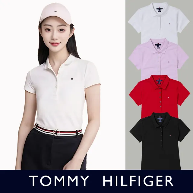 【Tommy Hilfiger】TOMMY 經典刺繡Logo短袖Polo衫 上衣-女-多色組合(平輸品/春夏必備/高爾夫球款)