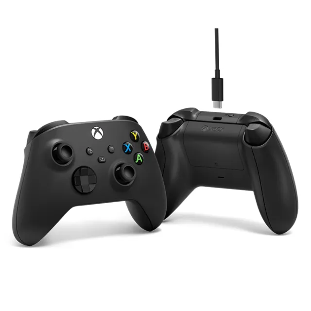 【Microsoft 微軟】XBOX 原廠無線控制器+USB-C 纜線(磨砂黑NB活動用魔物獵人適用)