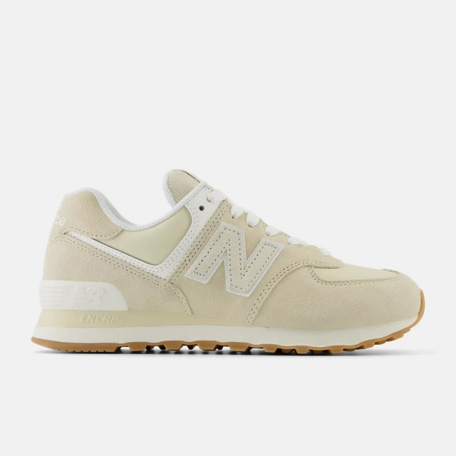 NEW BALANCE 574 女鞋 休閒鞋 運動鞋 奶茶杏 米白 白 復古 麂皮 B楦 NB(WL574QB2)