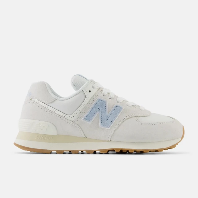 NEW BALANCE 574 女鞋 休閒鞋 運動鞋 米白 藍 寶寶藍 復古 麂皮 B楦 NB(WL574QA2)