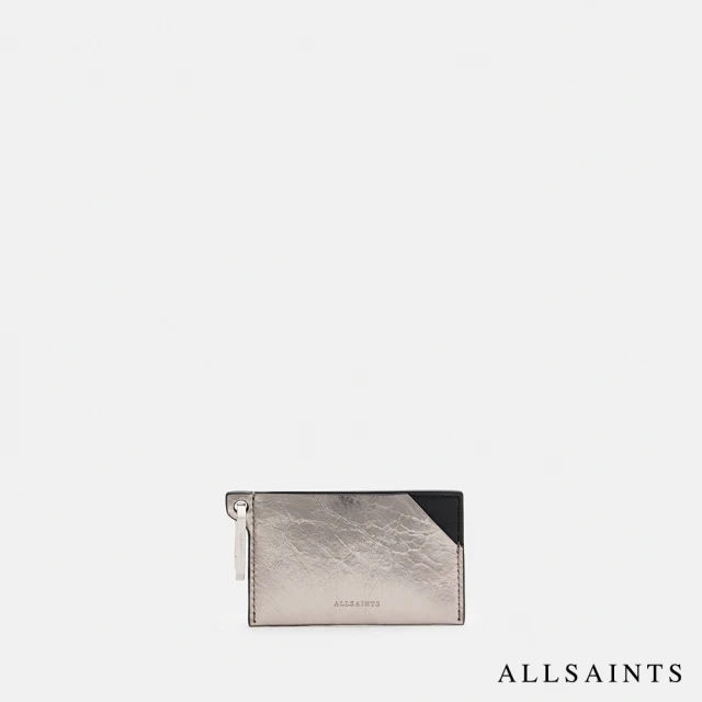 ALLSAINTS HEX 牛皮卡片夾Gunmetal Grey