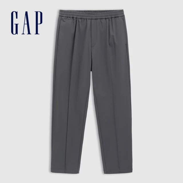 GAP 男裝 Logo刷毛鬆緊運動褲-深灰色(680535)