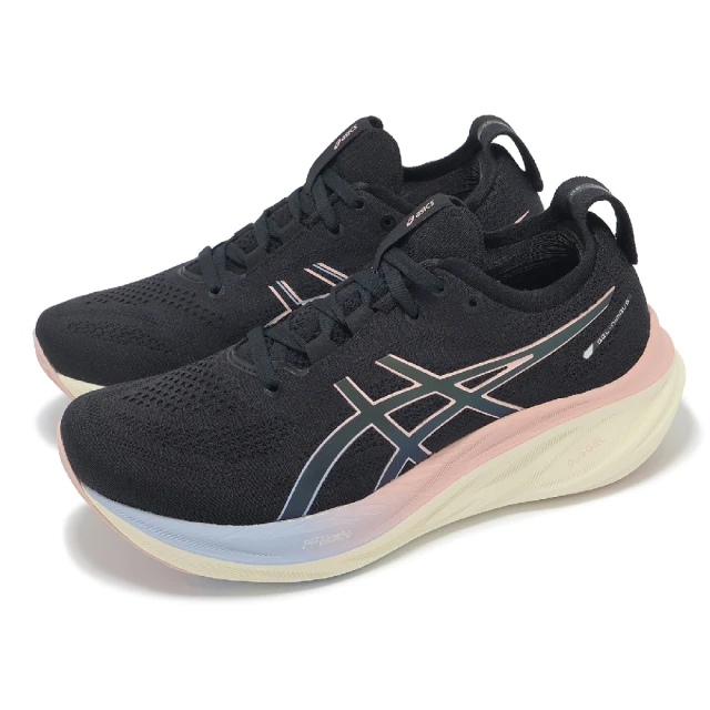 asics 亞瑟士 慢跑鞋 GEL-Nimbus 26 Lite-Show 女鞋 黑 紫粉 夜光 緩衝 運動鞋 亞瑟士(1012B719001)