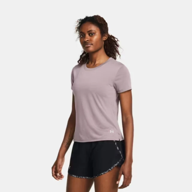 UNDER ARMOUR 短袖上衣 女款 運動 歐規 UA Launch Shortsleeve 粉 1382434015(S1148)