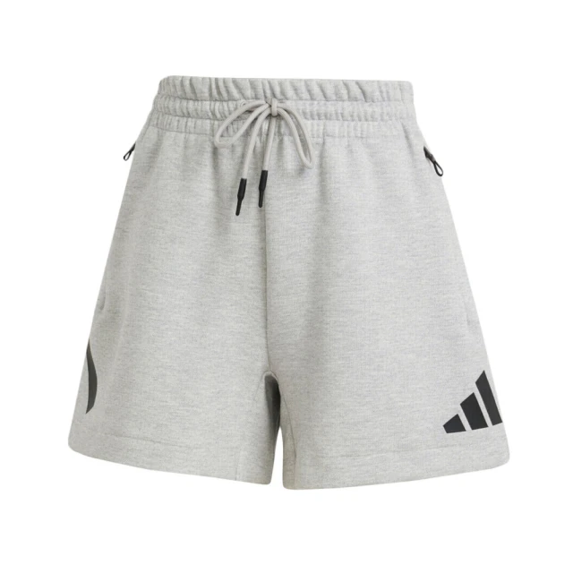 adidas 愛迪達 W Z.N.E. Short 女 短褲 高腰 運動 訓練 休閒 寬鬆 拉鍊口袋 灰(JJ4677)