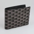 【BALLY】BALLY Pennant三角旗印花塗層皮革4卡短夾(黑)