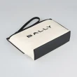 【BALLY】BALLY黑字LOGO帆布拉鍊手拿包(米x黑)