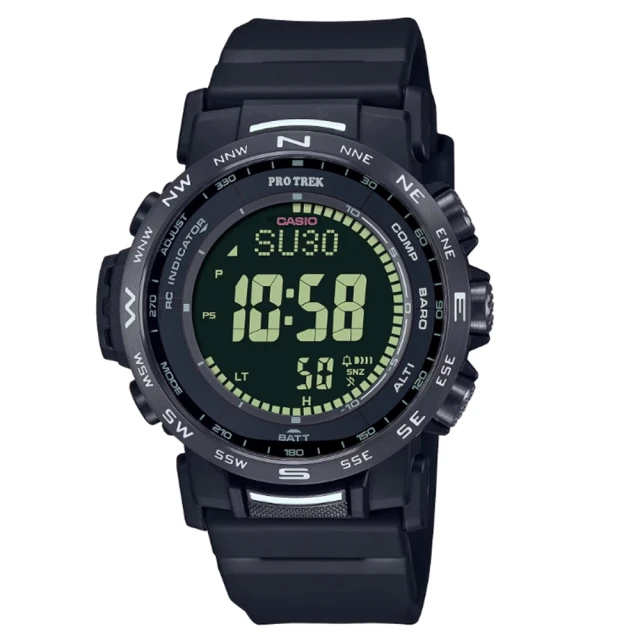 CASIO 卡西歐 PRO TREK 電波 太陽能電力 三重感應器 戶外探險 PRW-35Y-1B_44.6mm