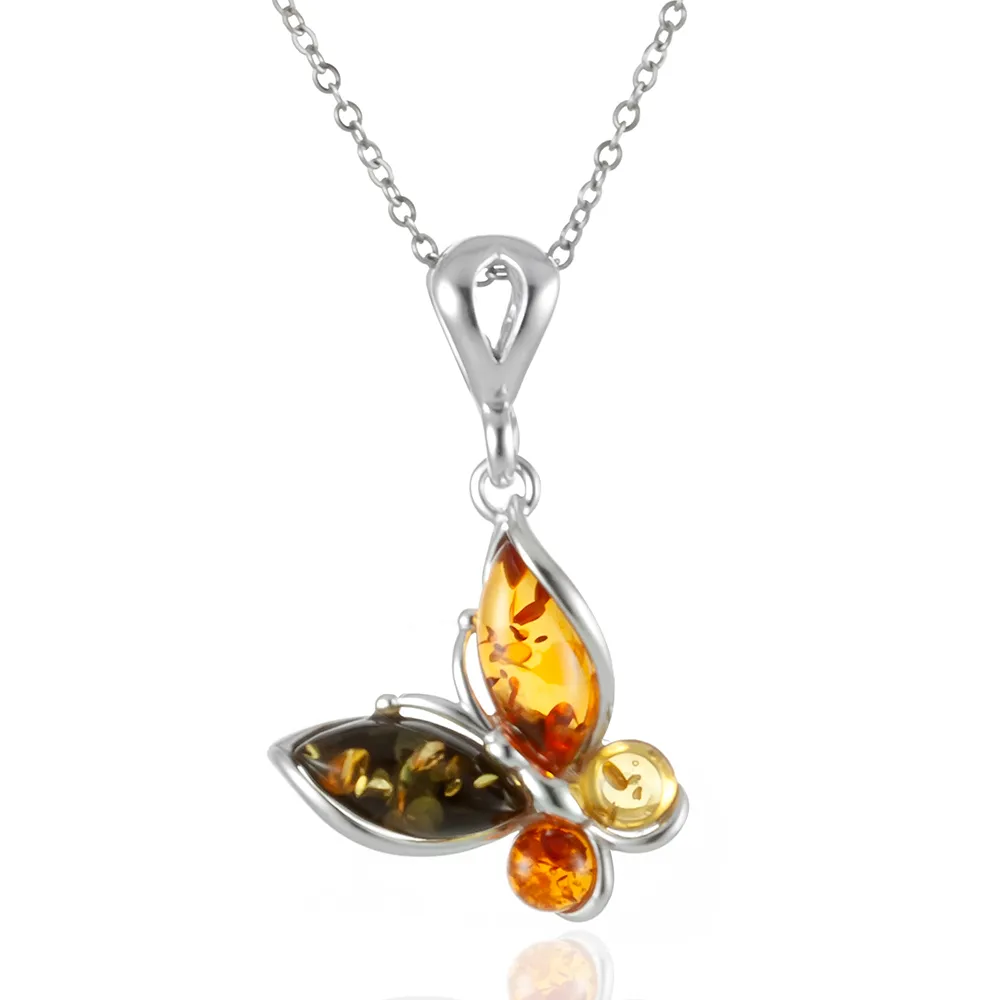 【Woogie武吉珠寶】琥珀蜜蠟設計師手作多寶花珀項鍊(多寶蝴蝶)