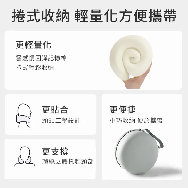 Tourix 涼感冰絲雙駝峰護頸枕 質感便攜收納包 輕量舒適慢回彈記憶棉 出國旅遊旅行 U型枕飛機枕
