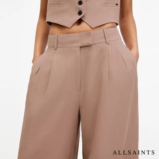 【ALLSAINTS】DERI 亞麻西裝寬褲Doe Brown WT026Y(寬褲版型)
