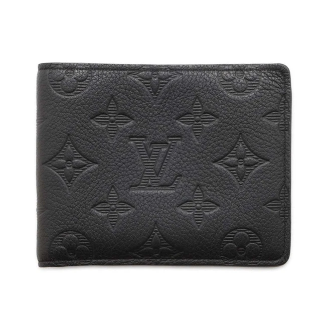 Louis Vuitton 路易威登 M62901 經典Multiple系列Monogram柔軟小牛皮對開男用錢包短夾(黑色)