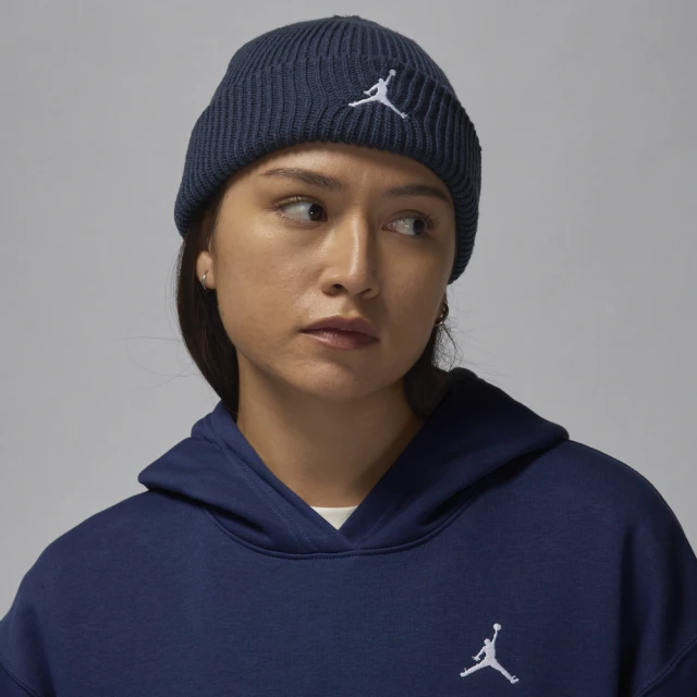 NIKE 耐吉 帽子 毛帽 保暖帽 男 女 中性款 U J TERRA BEANIE ESS 藍色 JORDAN 喬丹(FZ2055410)