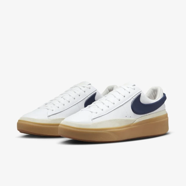 NIKE 耐吉 休閒鞋 Blazer Phantom Low 男鞋 白 深藍 膠底 復古 厚底 增高(HF3119-102)