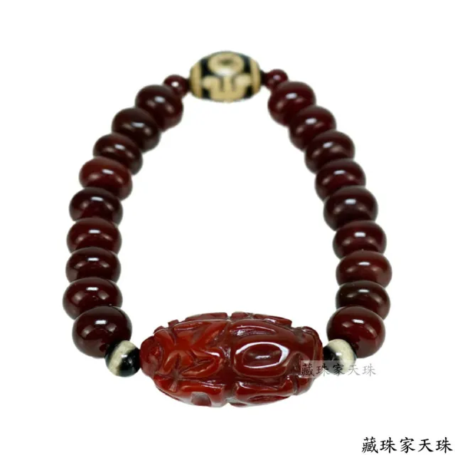 【藏珠家】紅玉髓財寶咒+貴人天珠手鍊