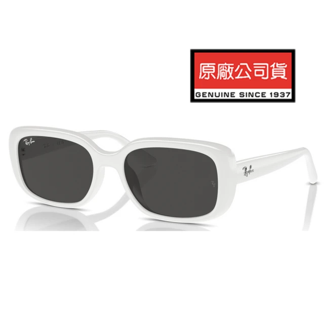 RayBan 雷朋 成毅代言配戴款 亞洲版 時尚輕量太陽眼鏡 RB4421D 677287 白框深灰鏡片 公司貨