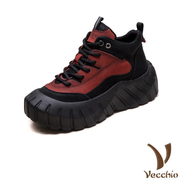 Vecchio 真皮休閒鞋 厚底休閒鞋/真皮頭層牛皮復古抓摺