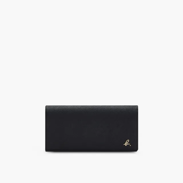 【agnes b.】Voyage b logo皮夾(黑色)