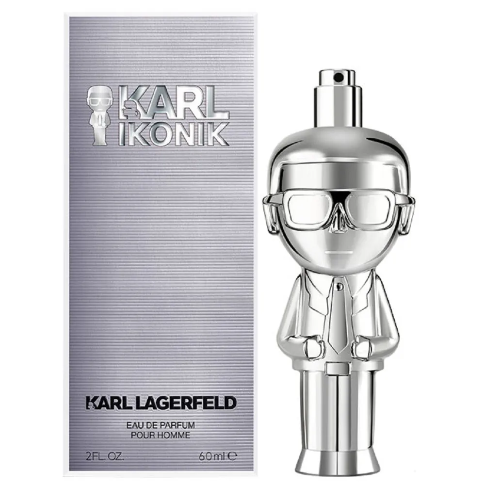 【KARL LAGERFELD 卡爾】Karl Lagerfeld Ikonik 時尚大帝 • 極光銀男性淡香精 60ml(專櫃公司貨)