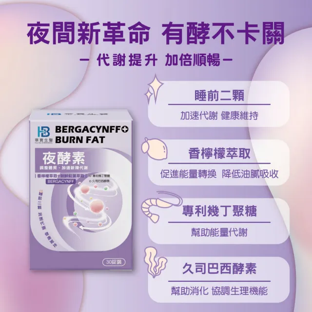 【華寶生醫】夜酵素30顆/盒(調整體質、加速新陳代謝)