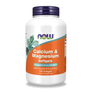 【NOW Foods】鈣鎂鋅+D3膠囊3瓶組(120顆*3瓶)