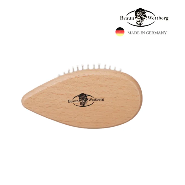 【BRAUN WETTBURG 珀薇】德國製小刺蝟不銹鋼柔珠氣墊隨身柔順美髮梳(按摩梳/梳頭造型美容/雙11)
