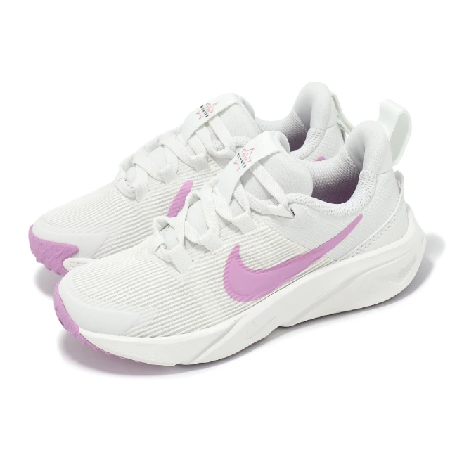 【NIKE 耐吉】童鞋 Star Runner 4 PS 中童 白 粉紅 小朋友 運動鞋(DX7614-103)