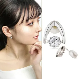 【Crossfor New York】日本原裝純銀懸浮閃動耳環 -Good Future美好未來(提袋 禮盒 生日禮物 情人節送禮)