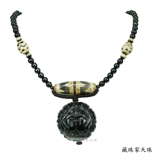 【藏珠家】精品38mm財咒天眼+大手印 天眼天珠項鍊