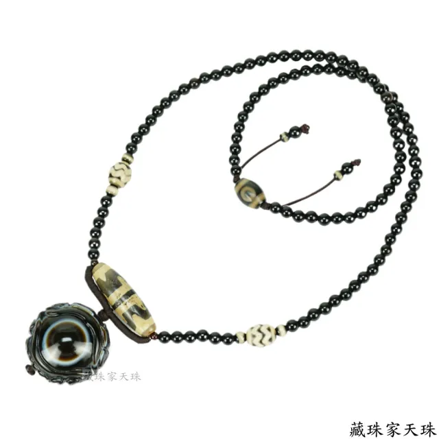 【藏珠家】精品38mm財咒天眼+大手印 天眼天珠項鍊